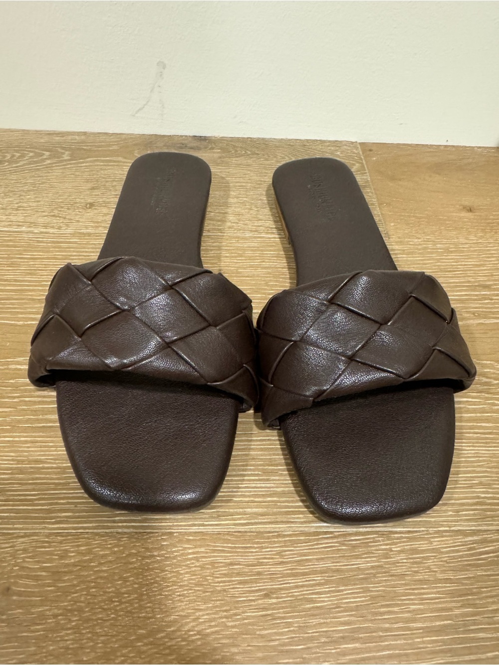 Woven Slide Sandals - Women's Brown Casual Slides